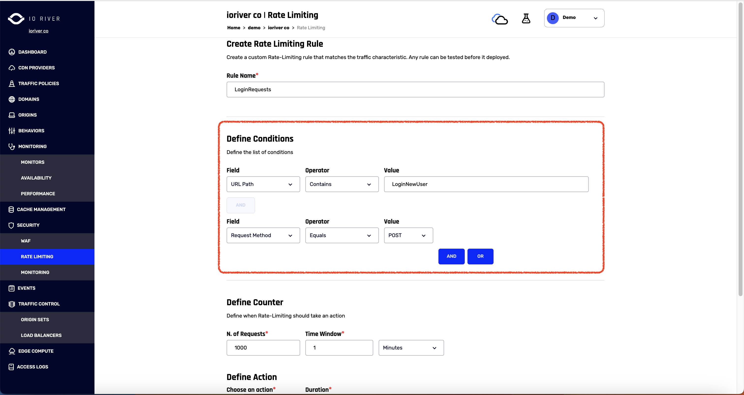 IO River Rate Limiting - New Rule